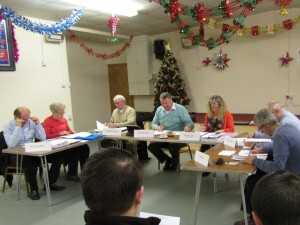Members of the Parish Council in action.